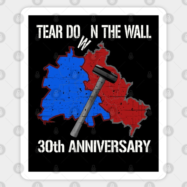 Tear Down the Wall Berlin Germany 30th Anniversary Sticker by Capital Blue